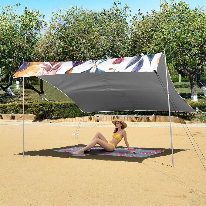 ALAZA Watercolor Ethnic Bohemian Dream Catchers and Flowers Beach Tent Sun Shelter Portable Canopy Sunshade for Outdoor Camping Picnics Backyard Fun 10x9 ft