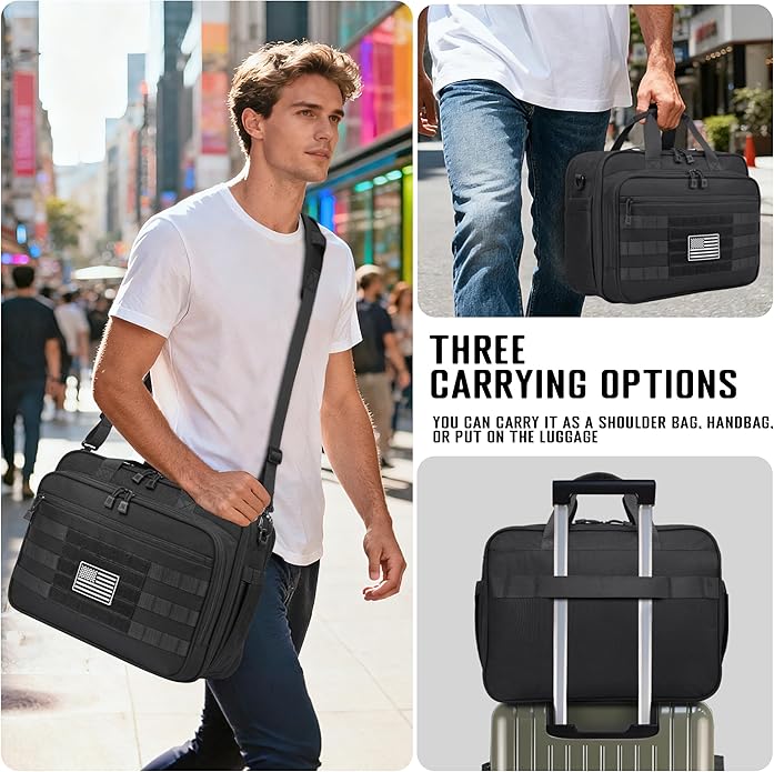 DEYACE Tactical Messenger Laptop Bag Large Military Briefcase 17.3 Inch Computer Work Office Bag for Men YKK-Zippers