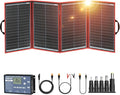 DOKIO 200W Portable Foldable Solar Panel Kit (20x27in 9.7lb) with Separate Controller and Dual USB Monocrystalline Charger for 12V Batteries &amp Power Stations RV Camping Trailer Emergency Backu