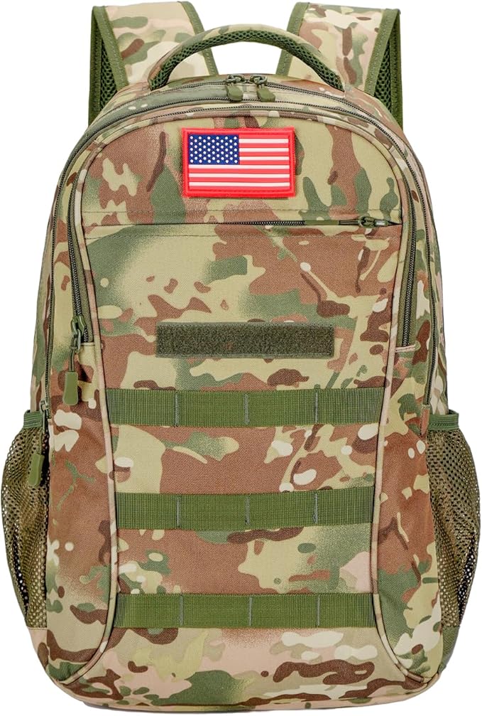outdoor plus Camo BackpackMilitary Boys Backpacks for School30L Army Bookbag with USB Charging Port Waterproof