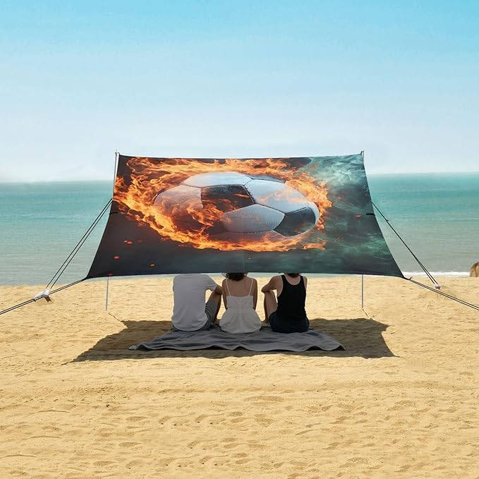 ALAZA Hot Football Beach Tent Sun Shelter Portable Canopy Sunshade for Outdoor Camping Picnics Backyard Fun 10x9 ft