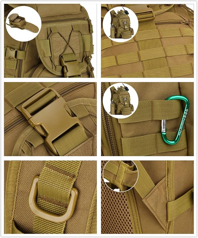 UNISTRENGH Military Tactical Backpack 40L Large Capacity 3 Day Army Assault Pack Bug Out Bag Go Bag Rucksacks for Hunting Trekking and Camping and Other Outdoor Activities Black
