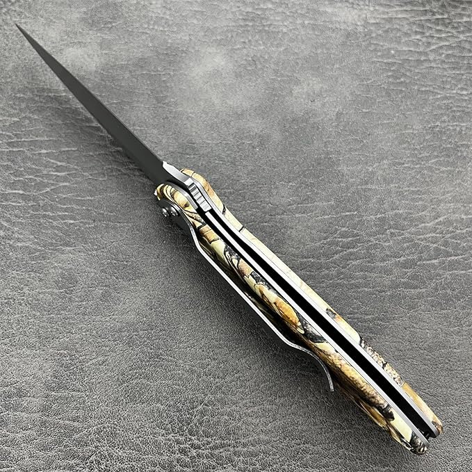 6.9'' EDC Pocket Knife 8Cr13Mov Stainless Steel Blade420 Steel Handle Manual Opening Folding knife Outdoor Camping Tool for Men's Gift (Camouflage)