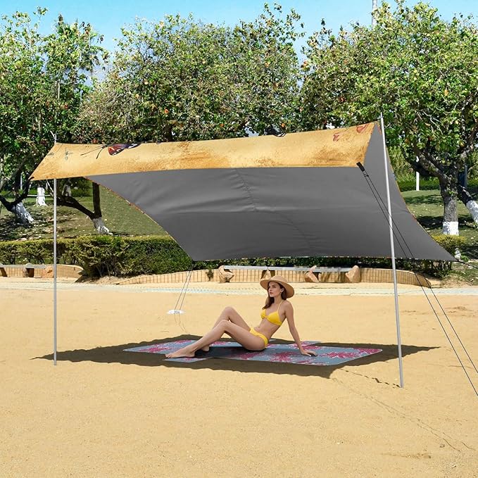 Autumn Flowers Rose Cactus Butterflies Bees Beach Tent UPF50+ Lightweight Sun Shelter with Carrying Bag for Family Trips Picnics &amp Camping