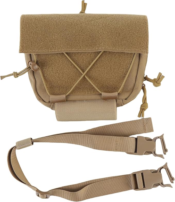 Oxford Cloth Drop Pouch Sub Abdominal Utility Carrying Kit Bag Adjustable Waist Strap - Durable Material Multi Layer Storage Ideal for Outdoor Activities and Chest Rig Use