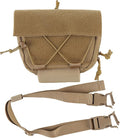 Hiking Fanny Pack Drop Pouch Oxford Cloth Sub Abdominal Carrying Kit Bag Utility Tool Pouch Fanny Pack for Chest Rig Vest (Khaki)