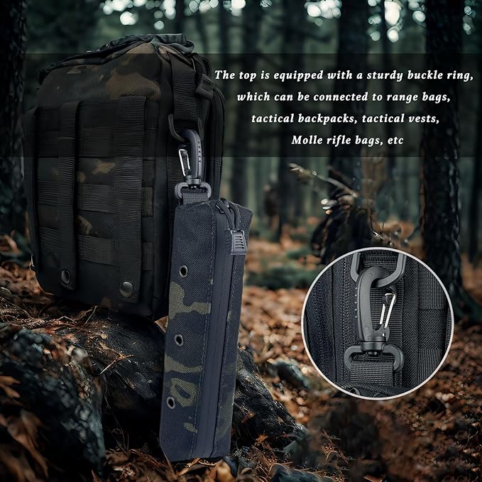 Suppressor Pouch Heat Resistant Silencer Stoarage &amp Transport Bag Tactical Suppresor Case with Molle Strap &amp Easy Clip Black Camo