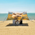ALAZA Cattle in Field Beach Tent Sun Shelter UPF50+ Protection Beach Shade Canopy w/ 4 Sandbags for Outdoor Camping Fishing Backyard Fun Picnic 10x9 ft