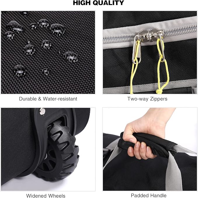 REDCAMP 85L/120L/140L Foldable Duffle Bag with Wheels Large Travel Duffel Bag