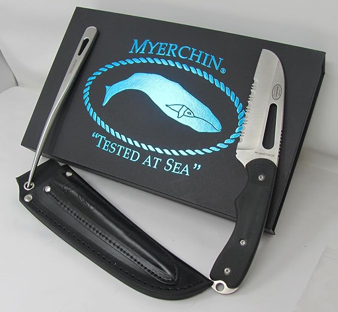 Myerchin Knives Professional Quality Offshore System Rigging Tool Generation 2 Fixed Blade and Marlinspike Leather Sheath Fits Both Tools B100P BONUS LEATHER LANYARD STRAP