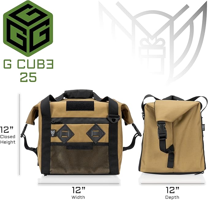 Xtreme Sight Line ~ AQUA G CUBƎ 25 Waterproof + SLING Cross-Body Faraday Bag ~ Protects Against EMP/CME/EMF/RF ~ Diamond Form Faraday Lined Interior ~ OD Green Combo