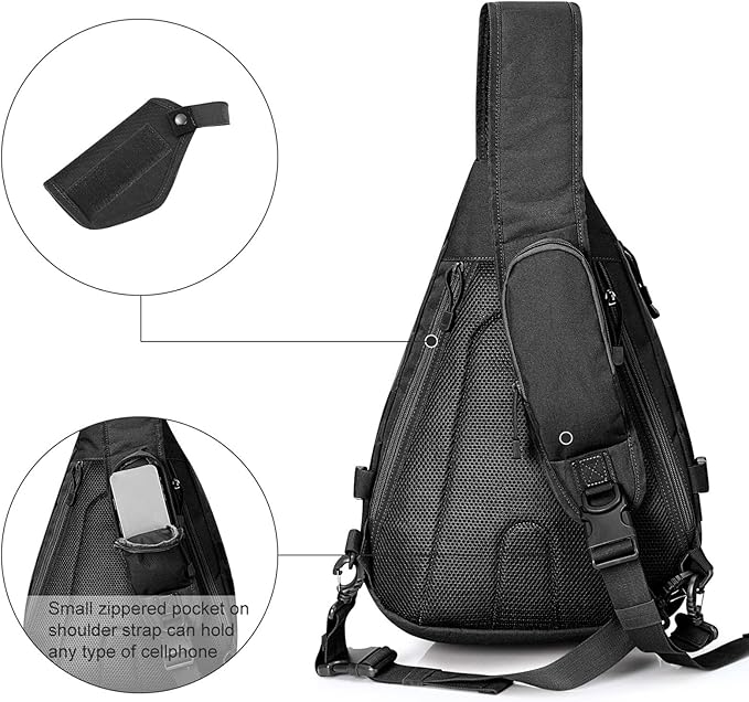 G4Free Tactical EDC Sling Backpack Military Rover Shoulder Sling Bag Pack with Pistol Holster for Concealed Carry | EDC Pack Pistol Holster Concealed Carry