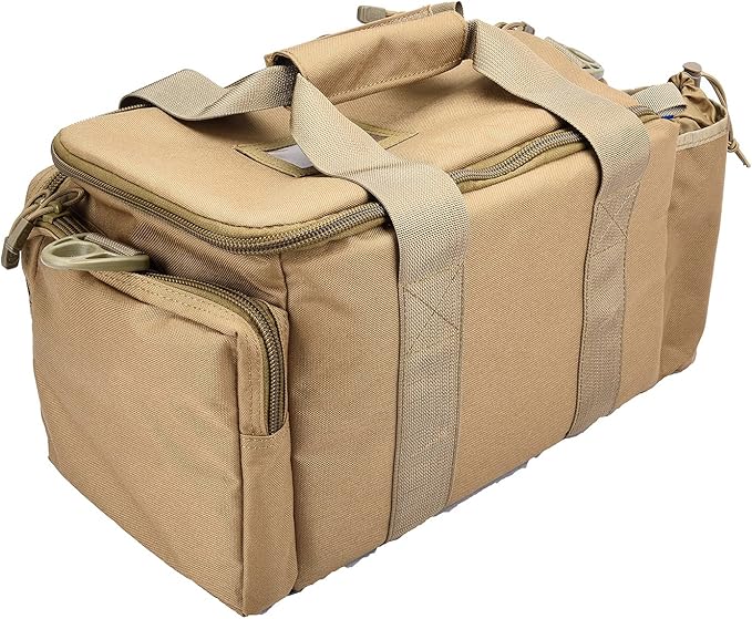 Lancer Tactical Weather Resistant Shooting Range Bag w/Shoulder Strap Color Khaki