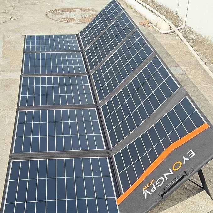 EYONGPV 600W Portable Solar Panel 26% HPBC Cells Foldable Solar Charger 15ft (4.5m) Cable 30A Anderson Output IP65 Waterproof for RV Camping for EcoFlow Anker Jackery Bluetti Power Station