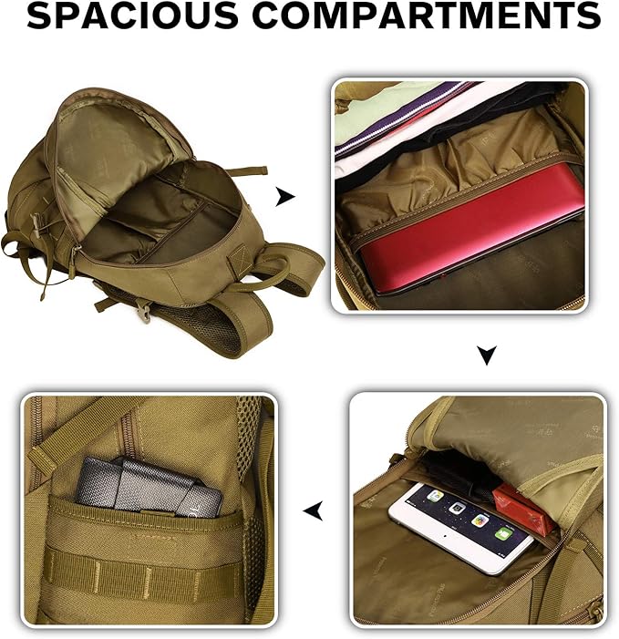 Protector Plus Tactical Motorcycle Backpack Small Military Cycling Pack Bug Out Bag (Patch Included)
