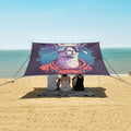 ALAZA Llama Space Polka Dots Beach Tent Sun Shelter UPF50+ Protection Beach Shade Canopy w/ 4 Sandbags for Outdoor Camping Fishing Backyard Fun Picnic 10x9 ft