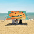 ALAZA Alligator Head Beach Tent Sun Shelter UPF50+ Protection Beach Shade Canopy w/ 4 Sandbags for Outdoor Camping Fishing Backyard Fun Picnic 10x9 ft
