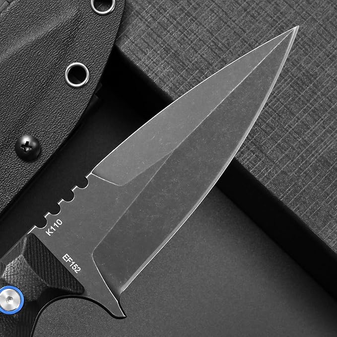 Eafengrow EF152 Fixed Blade Knife K110 Steel Blade G10 Handle Full Tang EDC Tool Knife for Outdoor Working Camping Hiking