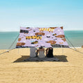 ALAZA Purple Background Dog Pattern Beach Tent Sun Shelter Portable Canopy Sunshade for Outdoor Camping Picnics Backyard Fun 10x9 ft