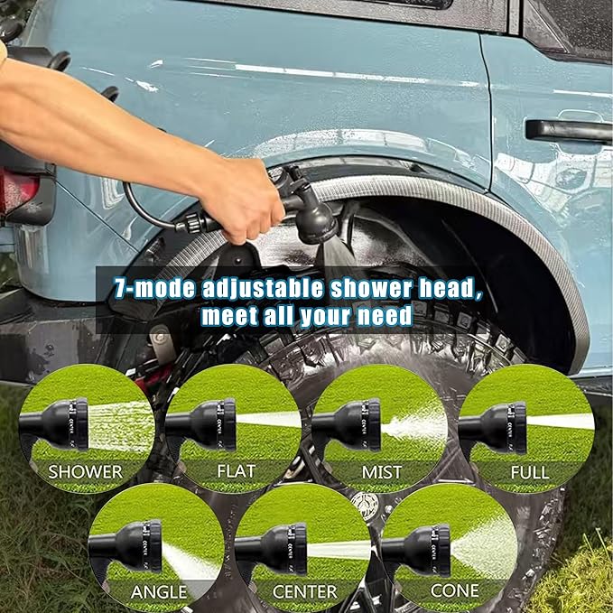 4.5-9 Gallon Pressurized Water TankPortable Aluminum Camping Shower Water Storage with Spray Hose for Overland Off-Road Vehicles Pick-up TrucksOutdoor Activities Water Supply.