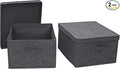 Household Essentials Jumbo Fabric Storage Bins 2 Pack Sturdy Sides and Reinforced Bottom Luxe Poly Linen Fabric Graphite Linen