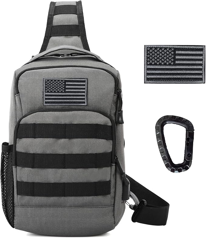 Valinov Tactical Shoulder BagMolle Shoulder BackpacksMilitary Sling Daypack Backpack with USB Charging port