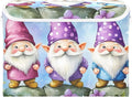 Cartoon Gnomes Storage Cube Bins Basket with Lid Collapsible Flip-top Fabric with Handle for Home Bedroom Closet Office 16.5×12.6×11.8 in