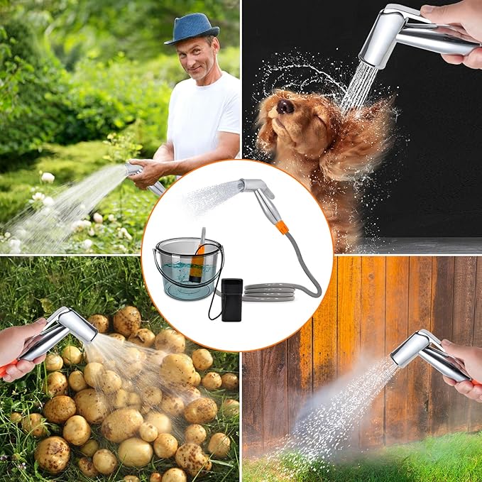 Portable Shower for Camping Outdoor Electric Shower USB Rechargeable Pumps Bathing Pumps Camping Shower Head Nozzle Portable Shower Outdoor Rechargeable Shower