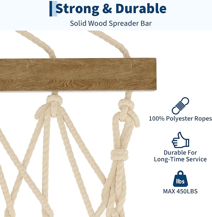 2 Person 12FT Hammocks for Outside Double Quilted Fabric Outdoor Hammock with Spreader Bar Large Removable Pillow Storage Pockets Carabiners Max 450 Lbs Capacity