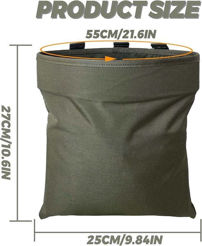 Tactical Bag for Foraging Airsoft Lightweight Molle Roll up Dump Pouch 500D Nylon Collection Pouch Mag Pouch Accessory Bag for Paintball Softair Hiking