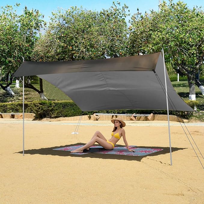 ALAZA Fox Red Labrador Puppy Running Beach Tent Sun Shelter Portable Canopy Sunshade for Outdoor Camping Picnics Backyard Fun 10x9 ft