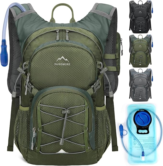 Hydration Backpack with Water Bladder 18L Lightweight Hiking Backpack for Women&ampMen Small Insulated Hydration Water Pack for Hiking Running Cycling Biking