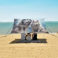 ALAZA Snow Two Wolf Huge Beach Tent Sun Shelter Portable Canopy Sunshade for Outdoor Camping Picnics Backyard Fun 10x9 ft