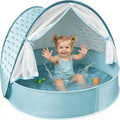 Baby Beach Tent with Pool 3-in-1 Upgrade Pop Up UPF 50+ Sun Protection Shelter with Mosquito Net Babies Toddlers Portable Outdoor Summer Essentials for Beach Backyard Indoor- Blue Wave