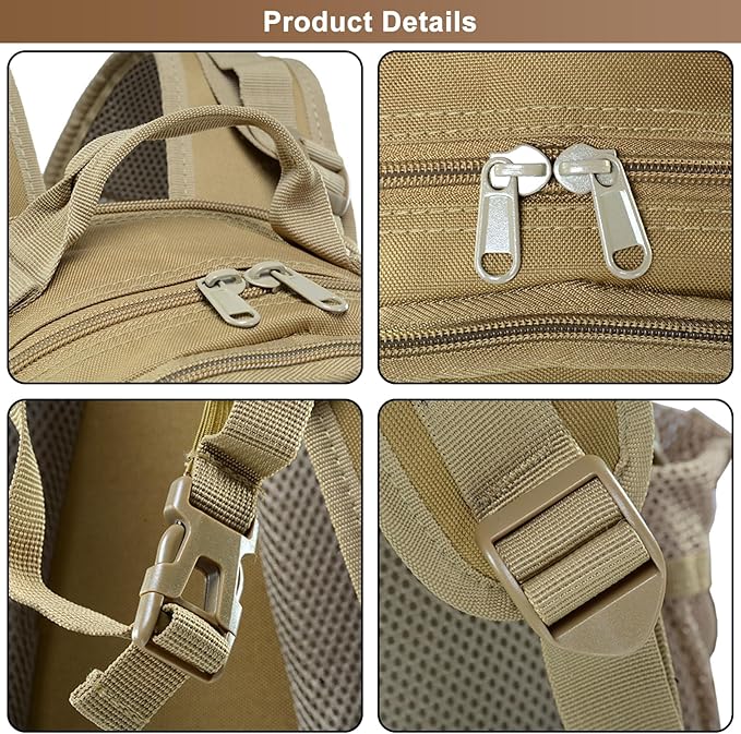 Men's Lightweight Oxford Cloth Backpack Tactical Rucksack Large Capacity Travel Daypack for Outdoor Hiking Camping (F/Multicolor)
