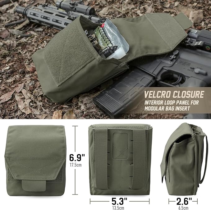 WYNEX Tactical Molle GP Pouch Utility EDC Pouch with Two Mag Insert Small Tool Pouches Organizer Compact Multi-Purpose Waist Bag for Belt Vest