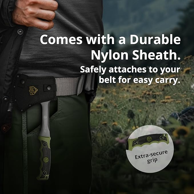 Puma XP Packable Camping Hatchet with Green Rubber Handle