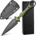 C1292 Fixed Blade Knife D2 Blade Micarta Handle EDC Tool Knifes for Outdoor Camping Survival Hiking(Green)