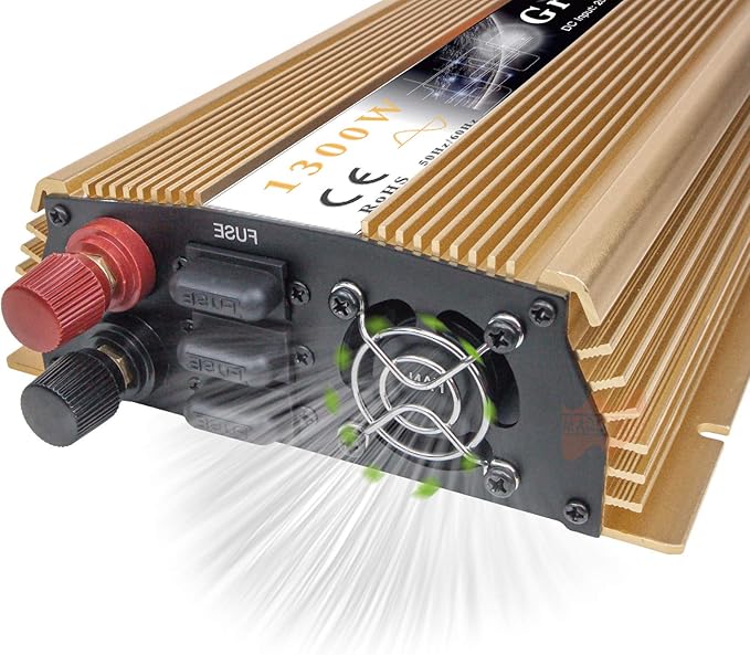 1000W MPPT Pure Sine Wave Grid-Tie Micro Inverter Converts 20-50V DC to 110V/120V AC Perfect for Home Solar or Wind Power Systems.