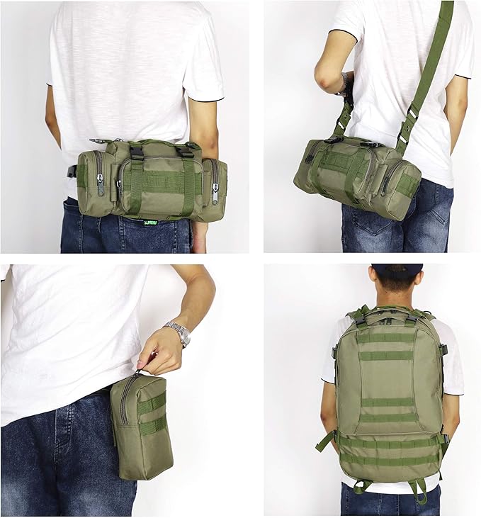 Military Tactical Backpack 45+10L Army 3 Day Assault Pack Molle Camping Hiking Rucksack Traveling Daypack