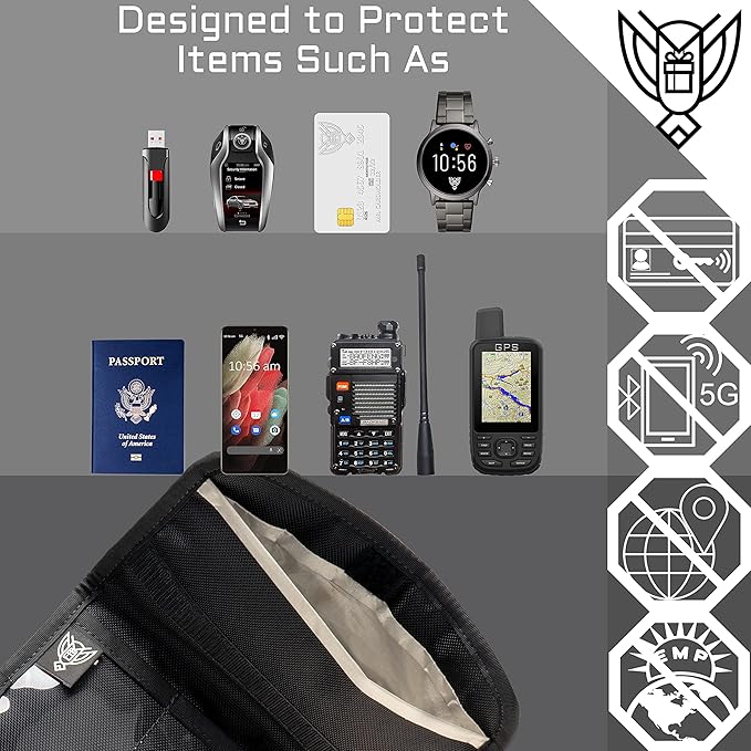 Xtreme Sight Line ~ AQUA RT Dry Bag~ Water-Proof Faraday Dry Bag for Laptops Tablets and Mid-Size Electronics ~ Small LITE Faraday Bag Combo ~ Black