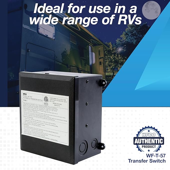 WFCO T57 50 Amp Transfer Switch Black