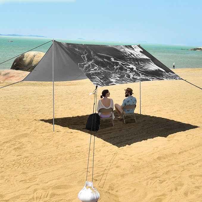 ALAZA Tree Skull Beach Tent Sun Shelter Portable Canopy Sunshade for Outdoor Camping Picnics Backyard Fun 10x9 ft