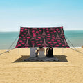 ALAZA Eiffel Tower Red Rose Beach Tent Sun Shelter UPF50+ Protection Beach Shade Canopy w/ 4 Sandbags for Outdoor Camping Fishing Backyard Fun Picnic 10x9 ft