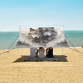 ALAZA Wolves Mountain Beach Tent Sun Shelter UPF50+ Protection Beach Shade Canopy w/ 4 Sandbags for Outdoor Camping Fishing Backyard Fun Picnic 10x9 ft