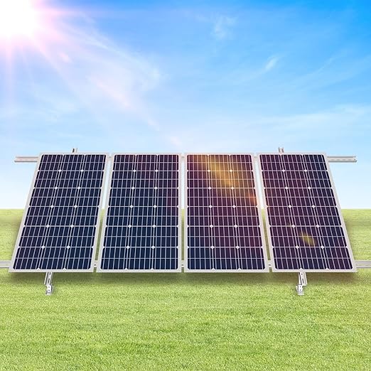 VEVOR 2-Set Solar Panel Mounting Brackets 30°-60° Adjustable Multi-Piece Brackets for 4-8pcs Panels Carbon Steel Ground Mount Stand for Farms RVs Boats Off-Grid