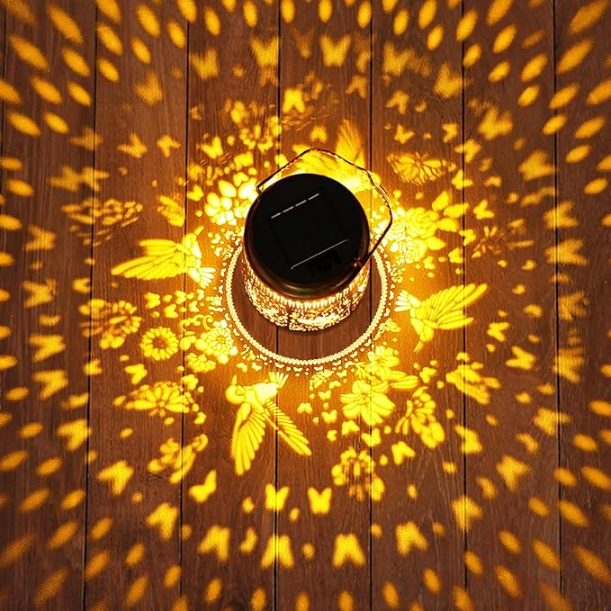 Hummingbird Rose Solar Lanterns Outdoor with Shepherd Hook Birthday Gift Mothers Day Gift for Women Mom Grandma Wife Daughter Waterproof Hanging LED Lights Decor for Yard Garden Patio Porch Lawn