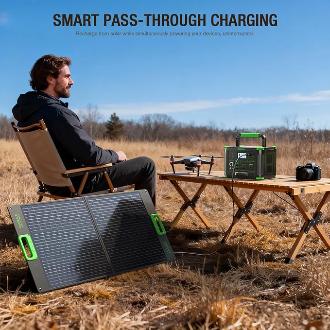 500W Portable Power Station (1000W Peak) 2x 110V AC Outlets &amp 60W USB-C PD 10-Output Portable Power Bank with Wireless Charger for Camping RV Travel and Home Emergency Power Backup Off-Grid Li
