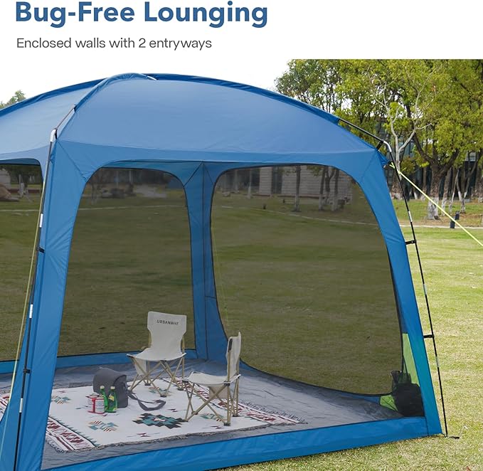 10 X 10ft Screen House Room for Camping Screened Mesh Net Wall Canopy Tent UPF 50+ Screen Tent with Floor for Patios Outdoor Camping Activities