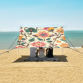 ALAZA Indian Tribal Orange Floral Beach Tent Sun Shelter Portable Canopy Sunshade for Outdoor Camping Picnics Backyard Fun 10x9 ft